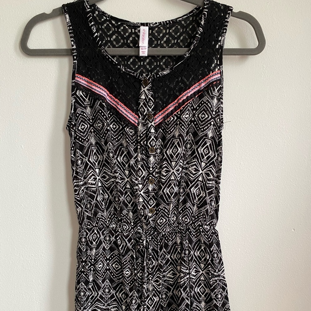 Black and white shirt romper